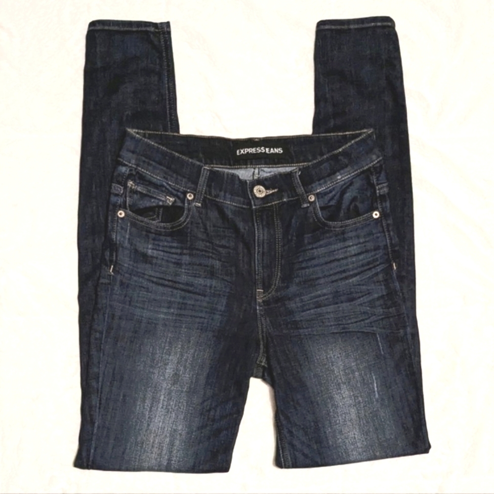 Express Jeans Women's Dark Blue Jeggings